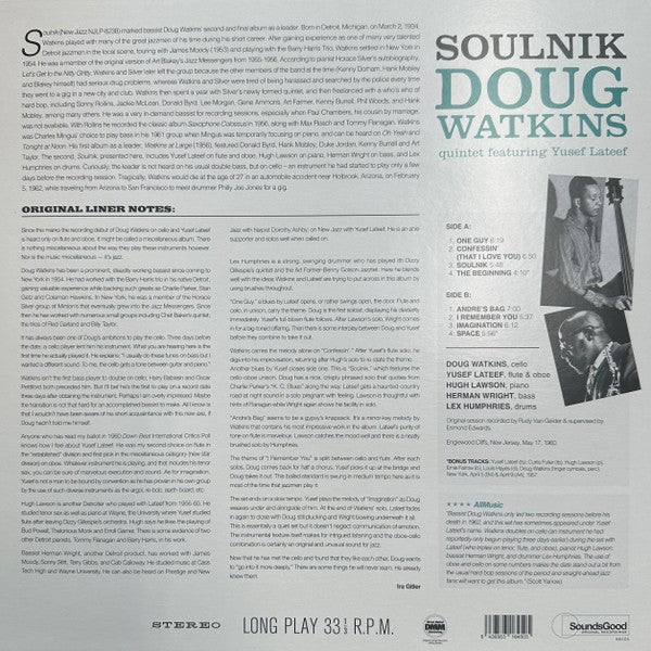 Doug Watkins Quintet – Soulnik — back cover