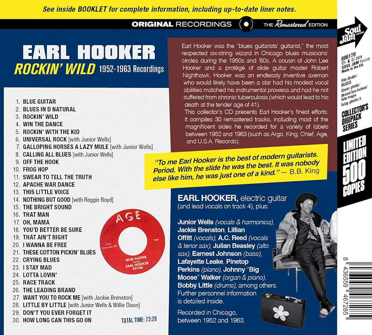Earl Hooker – Rockin' Wild: 1952-1963 Recordings — back cover