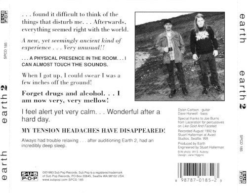 Earth – Earth 2: Special Low Frequency Version — back cover