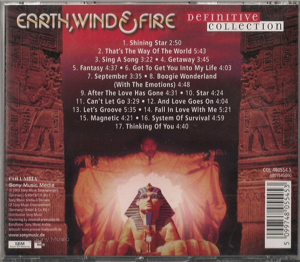 Earth, Wind & Fire – Definitive Collection — back cover