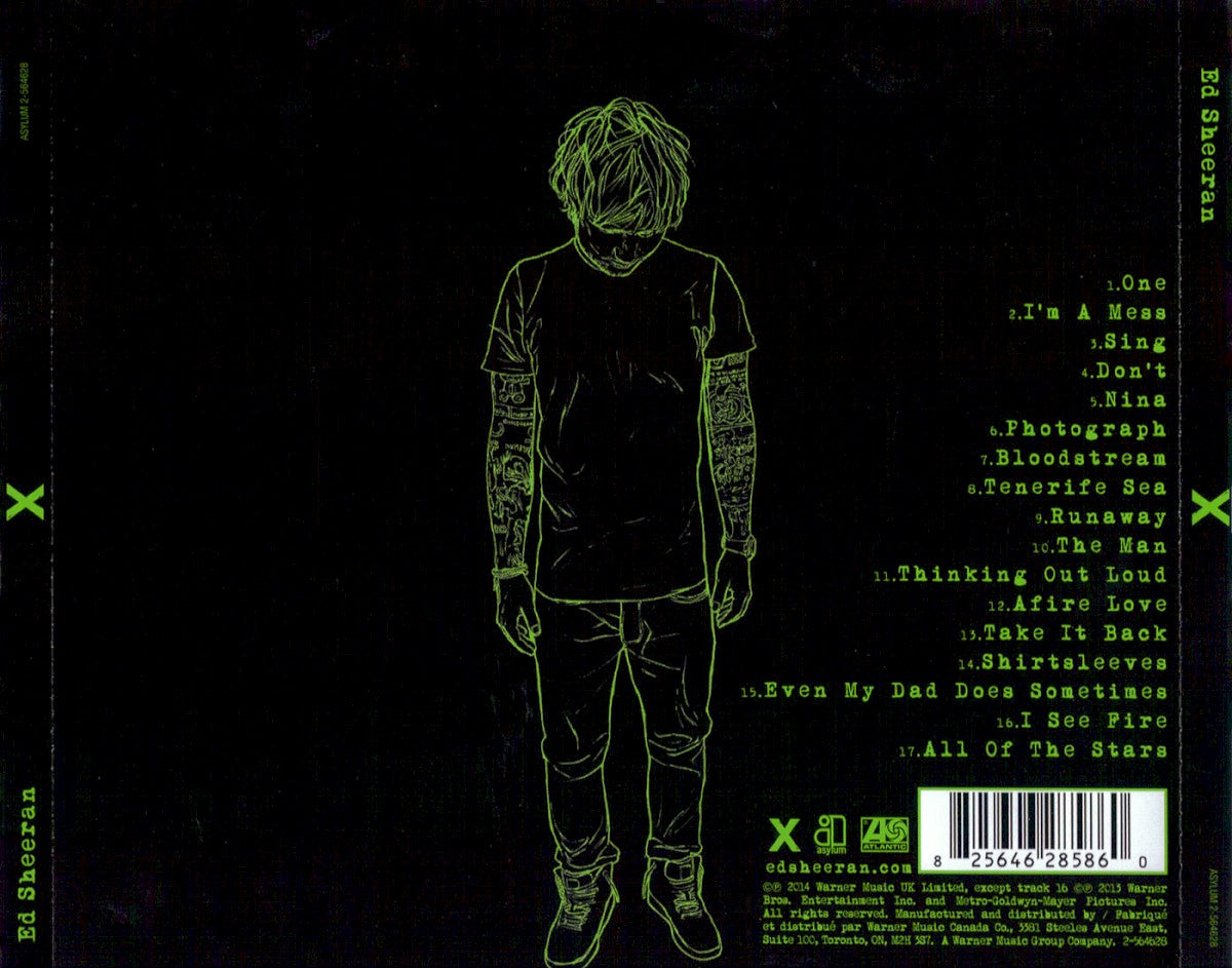 Ed Sheeran – × — back cover