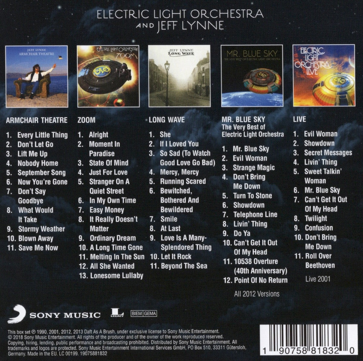 Electric Light Orchestra – Original Album Classics — back cover