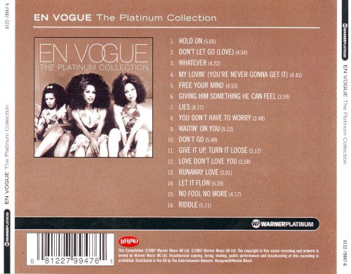 En Vogue – The Platinum Collection — back cover
