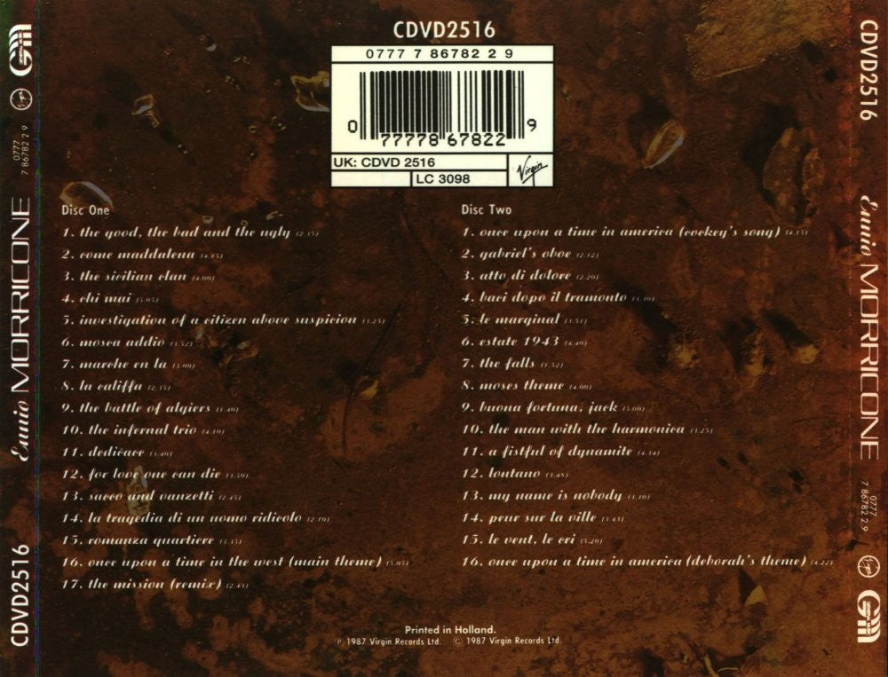Ennio Morricone – Film Music 1966–1987 — back cover