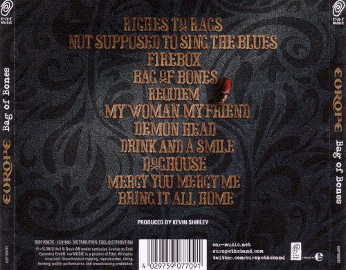 Europe – Bag of Bones — back cover