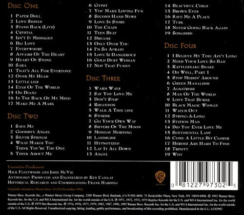 Fleetwood Mac – 25 Years: The Chain — back cover