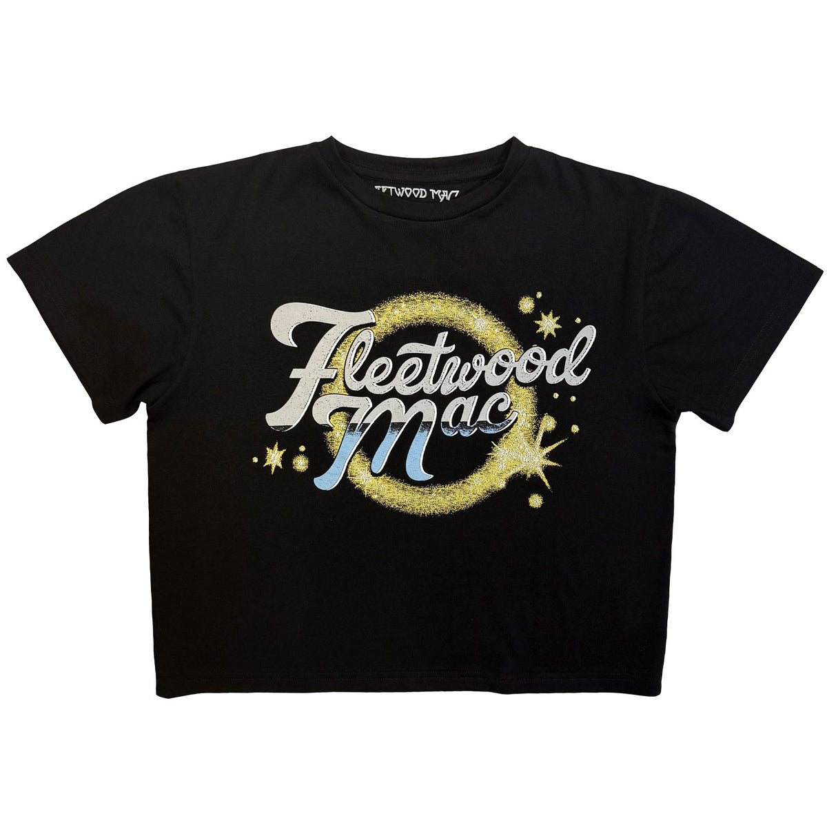 Fleetwood Mac Ladies Crop Top: Circle Logo (Black)