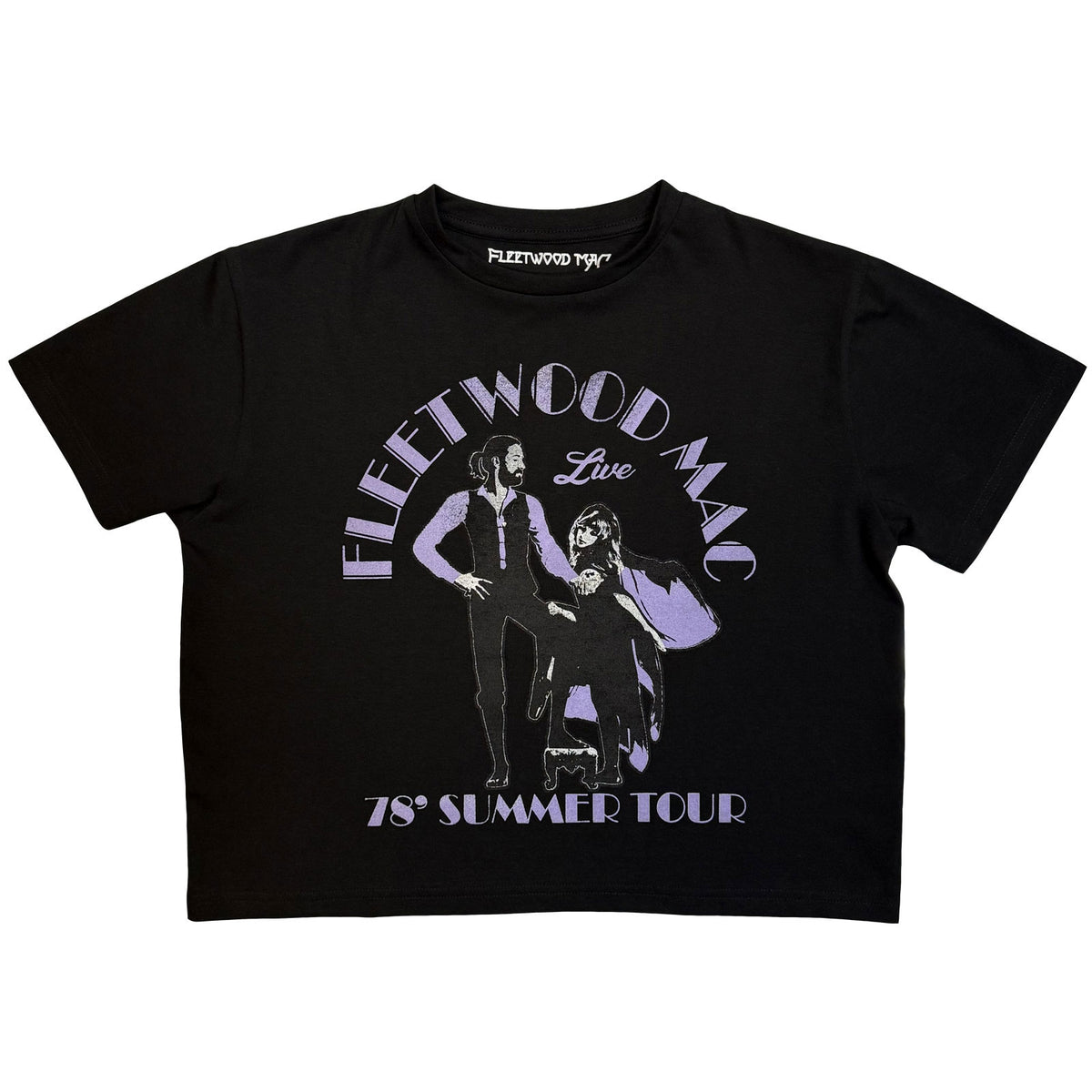 Fleetwood Mac Ladies Crop Top: Summer Tour '78 (Black)