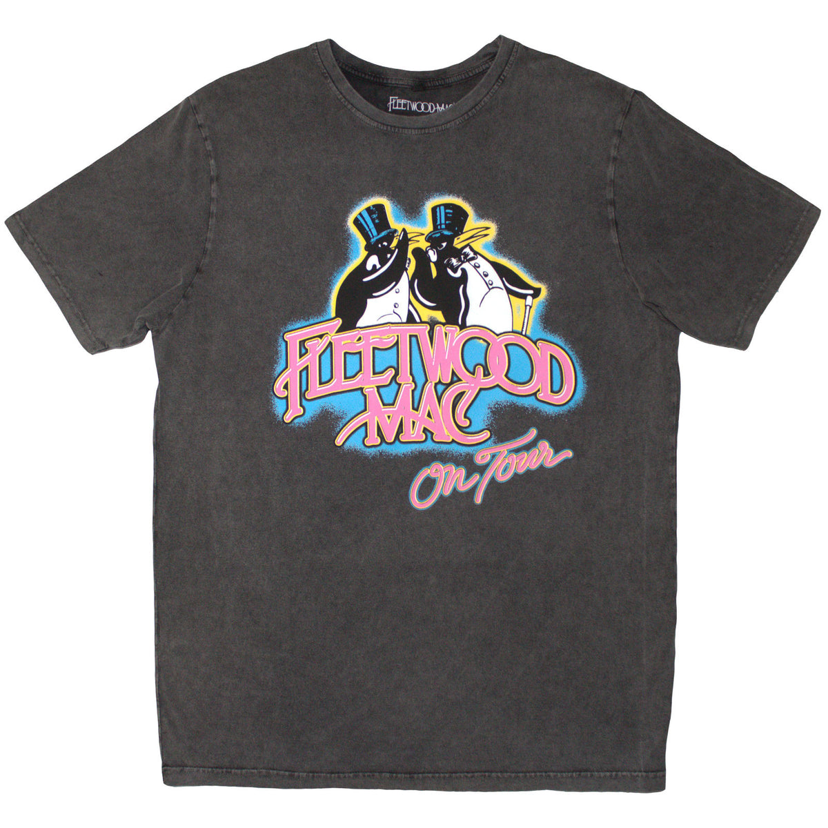 Fleetwood Mac Unisex Stone Wash T-Shirt: On Tour (Charcoal Grey)