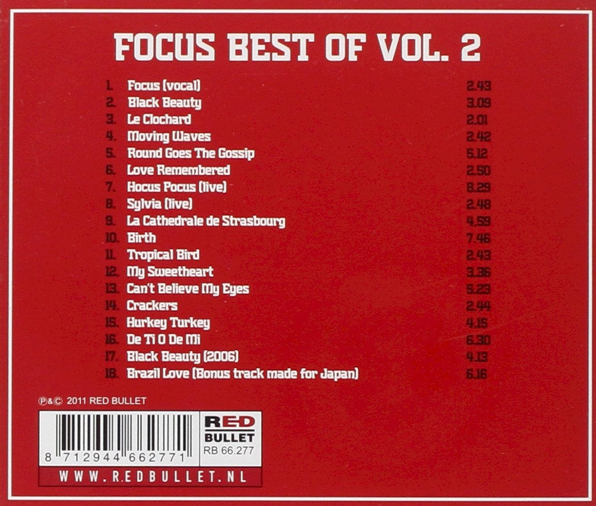 Focus – Best Of, Vol. 2 — back cover