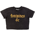 Fontaines D.C. Ladies Stone Wash Crop Top: Gothic Logo (Charcoal Grey)