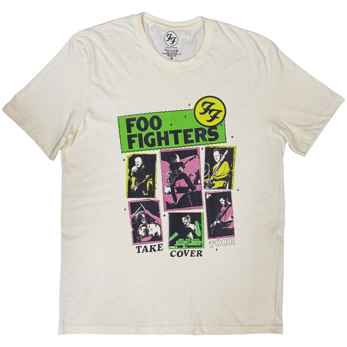 Foo Fighters Unisex T-Shirt: Take Cover Tour (Natural)