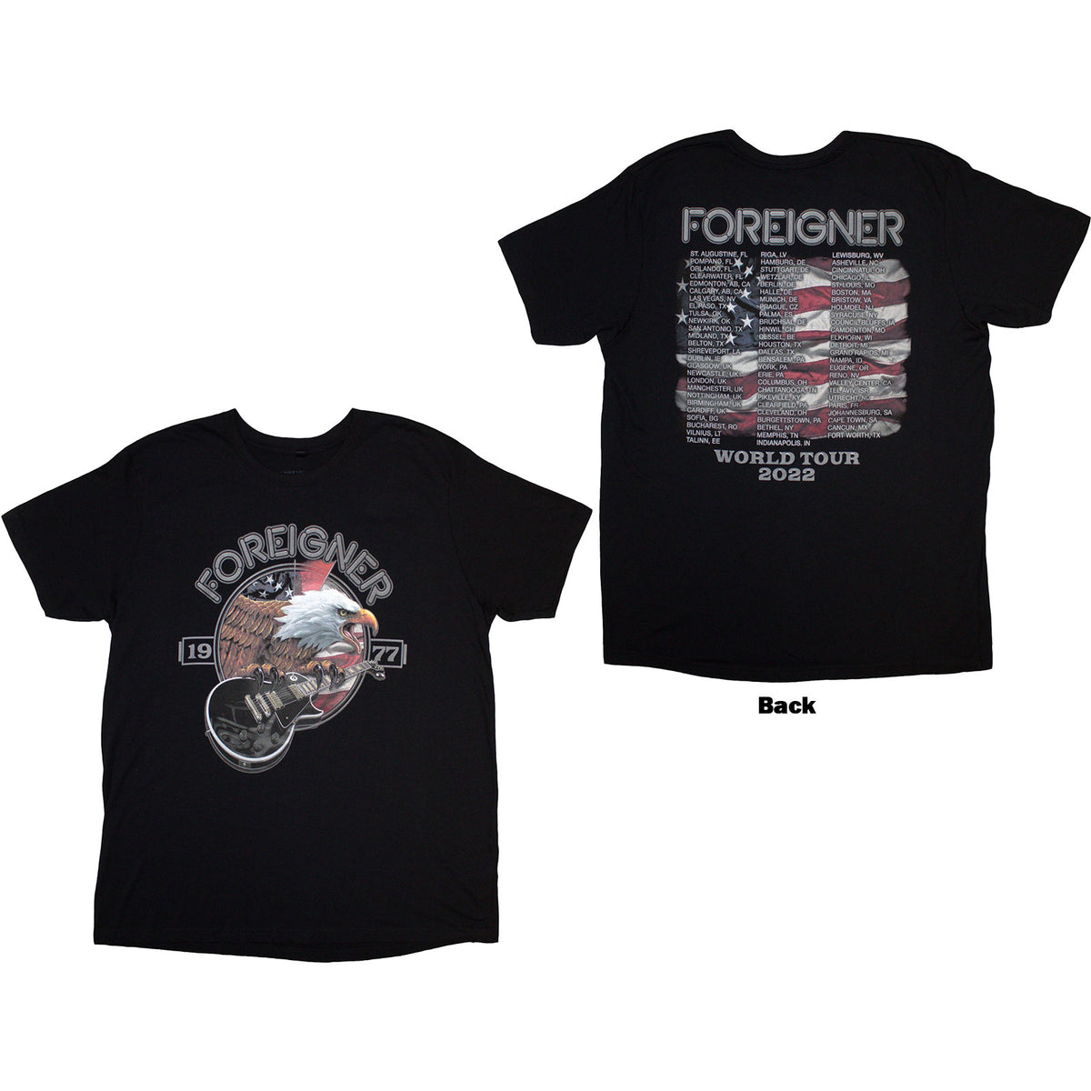 Foreigner Unisex T-Shirt: Eagle (Black)