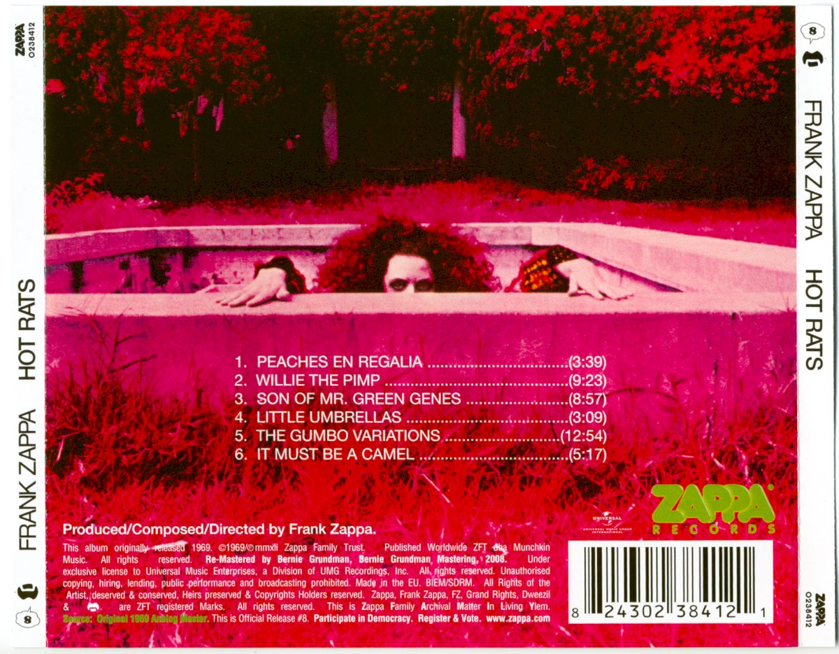 Frank Zappa – Hot Rats — back cover