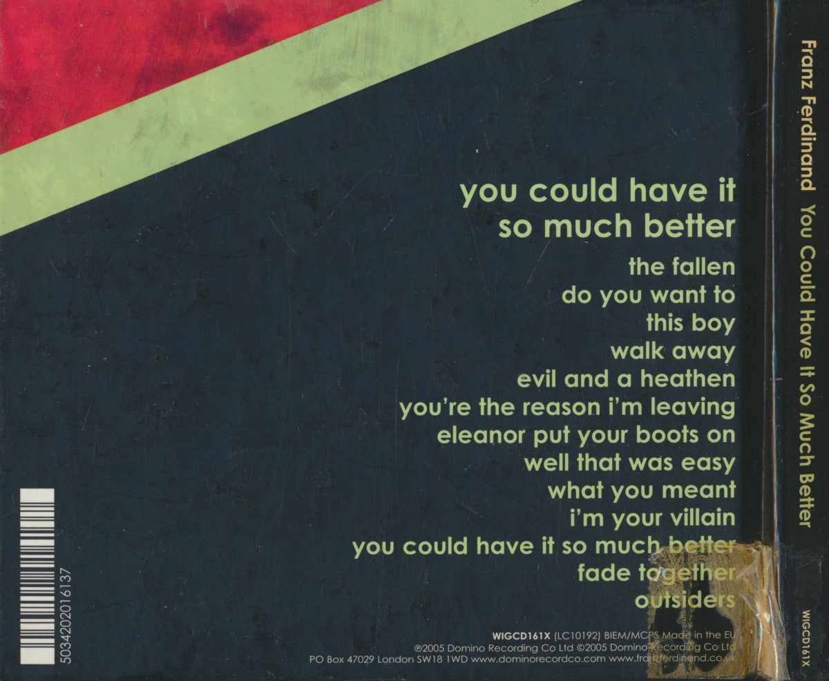 Franz Ferdinand – You Could Have It So Much Better — back cover
