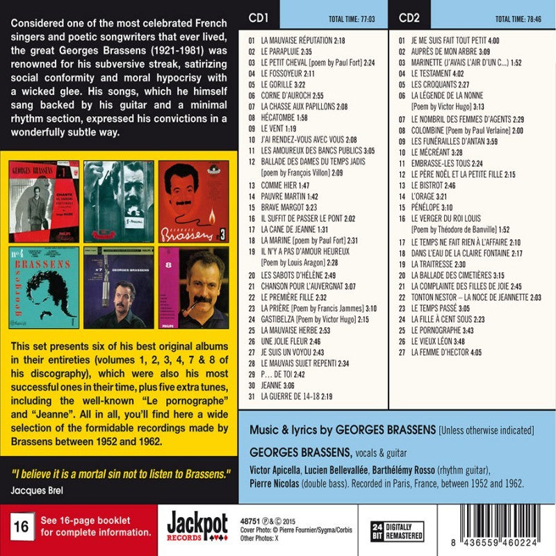 Georges Brassens – The Essential Georges Brassens — back cover