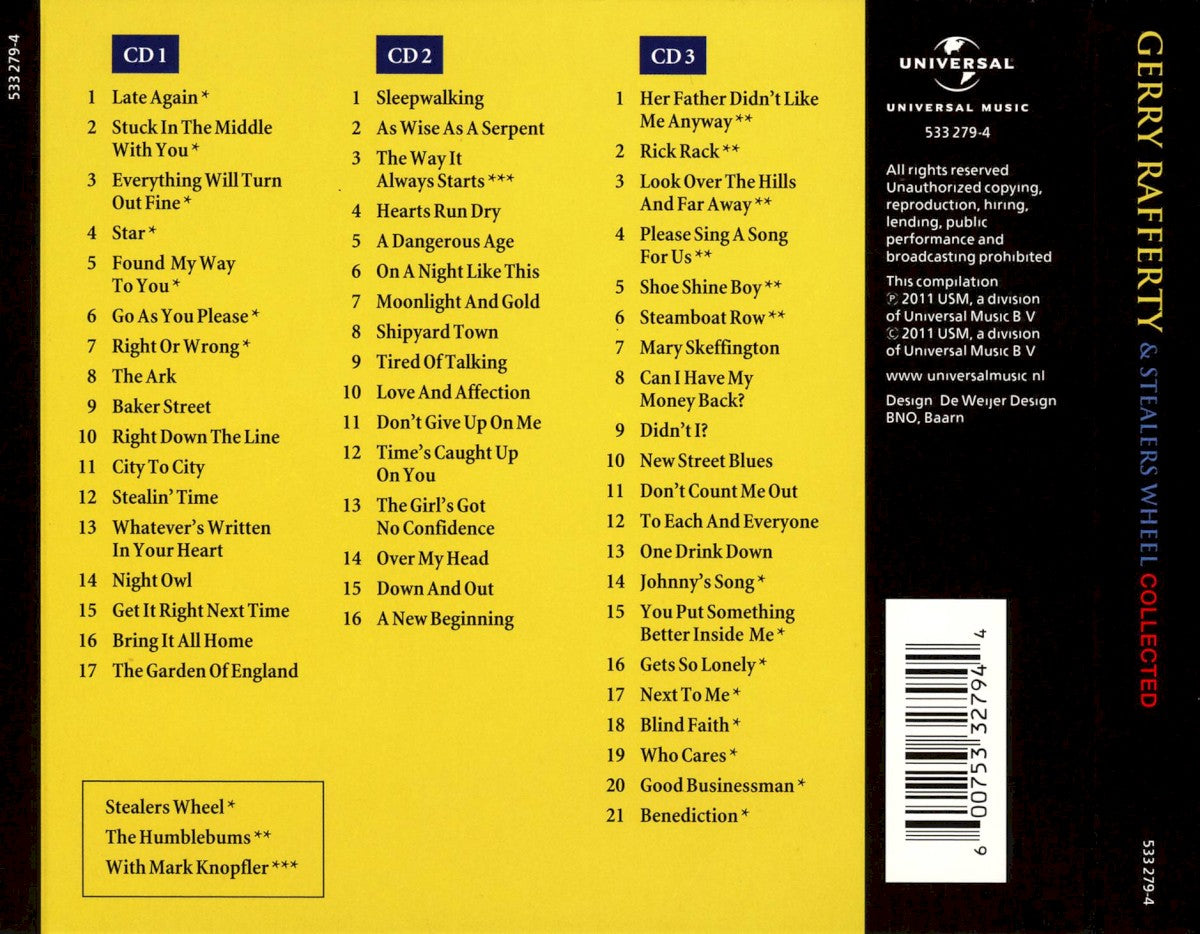 Gerry Rafferty – Collected — back cover
