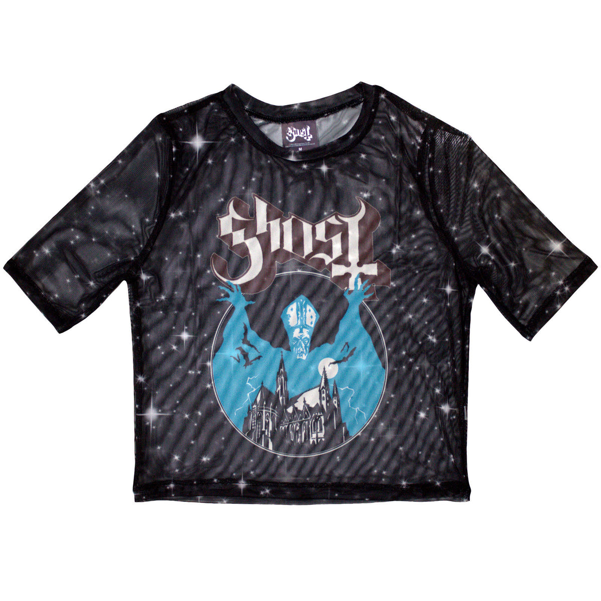 Ghost Ladies Mesh Crop Top: Opus (Black)