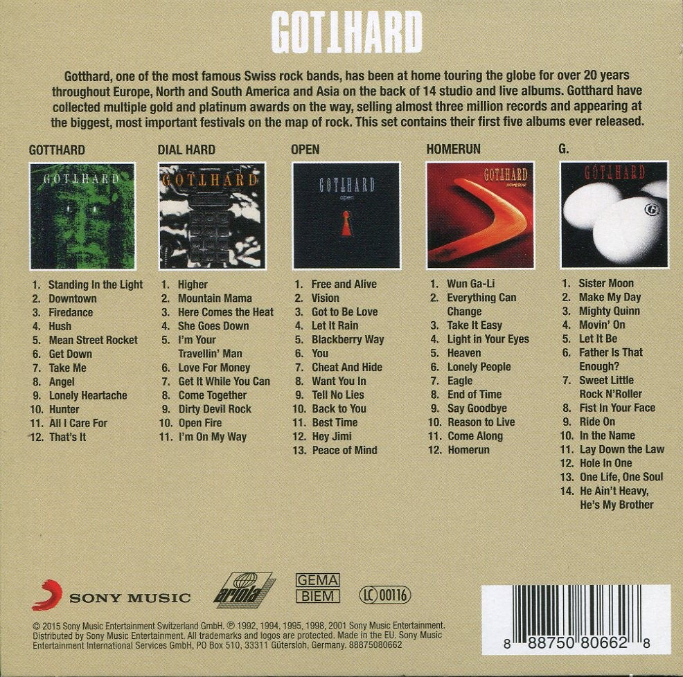 Gotthard – Original Album Classics — back cover