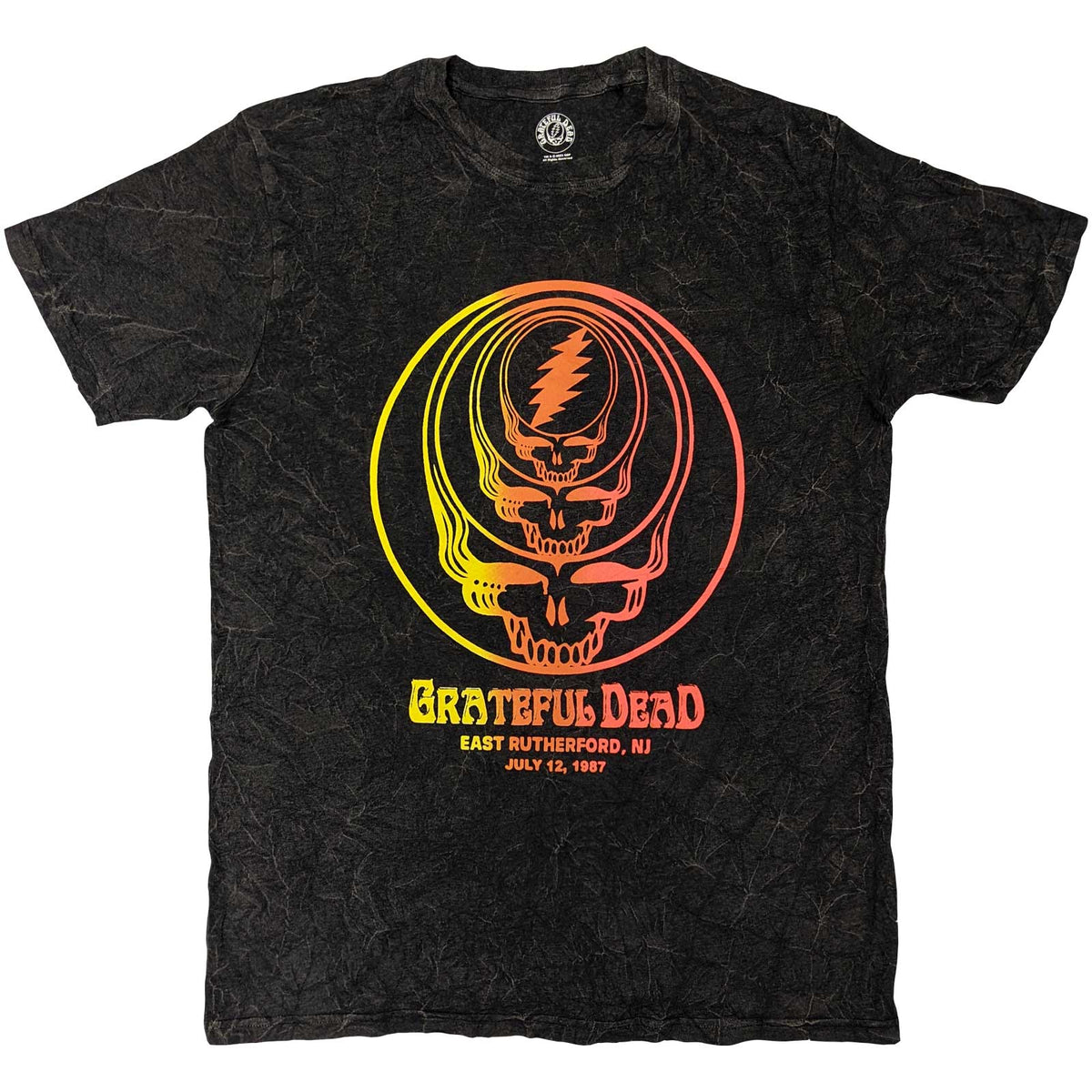 Grateful Dead Unisex T-Shirt: Concentric Skulls (Black) (Wash Collection)