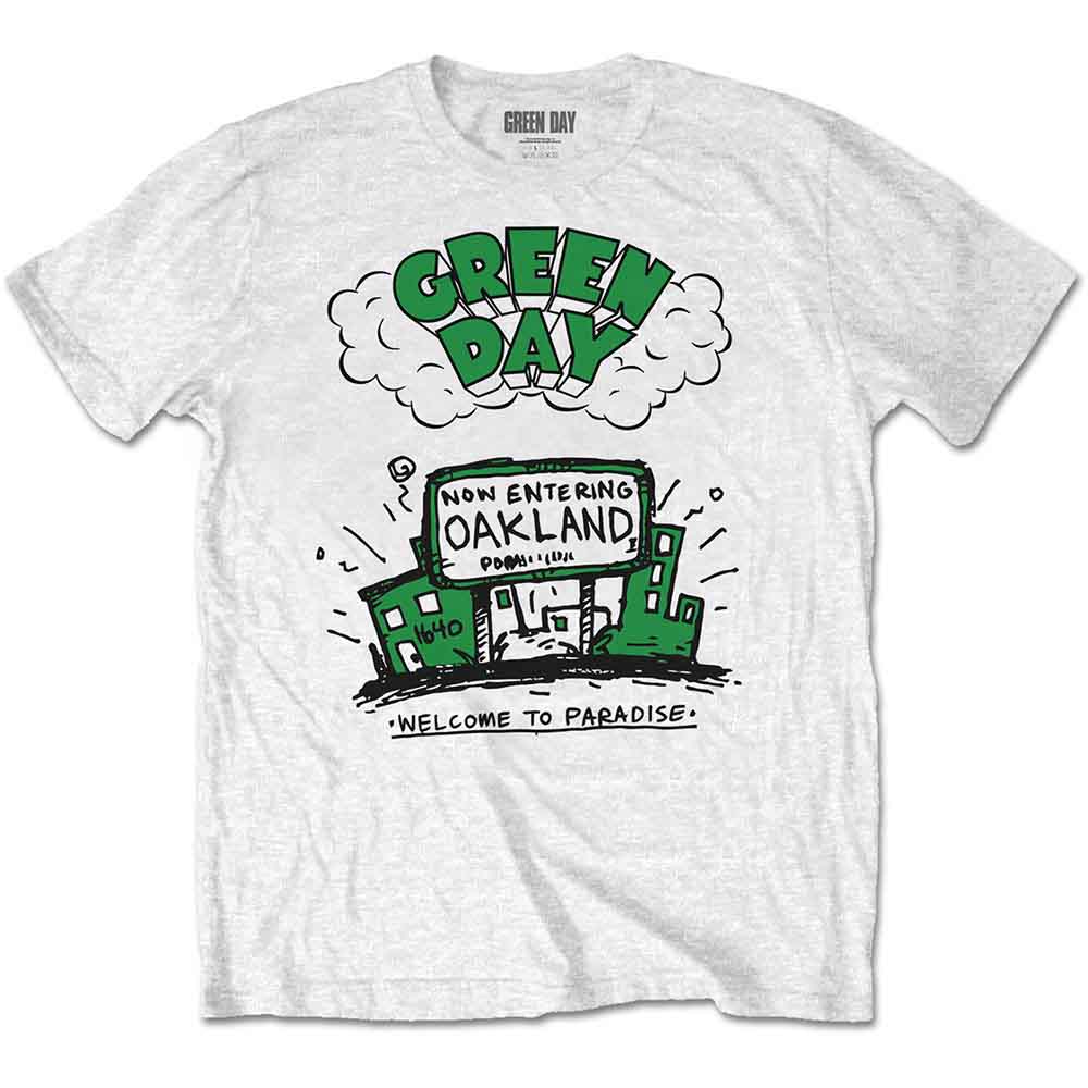 Green Day Unisex T-Shirt: Welcome to Paradise (White)