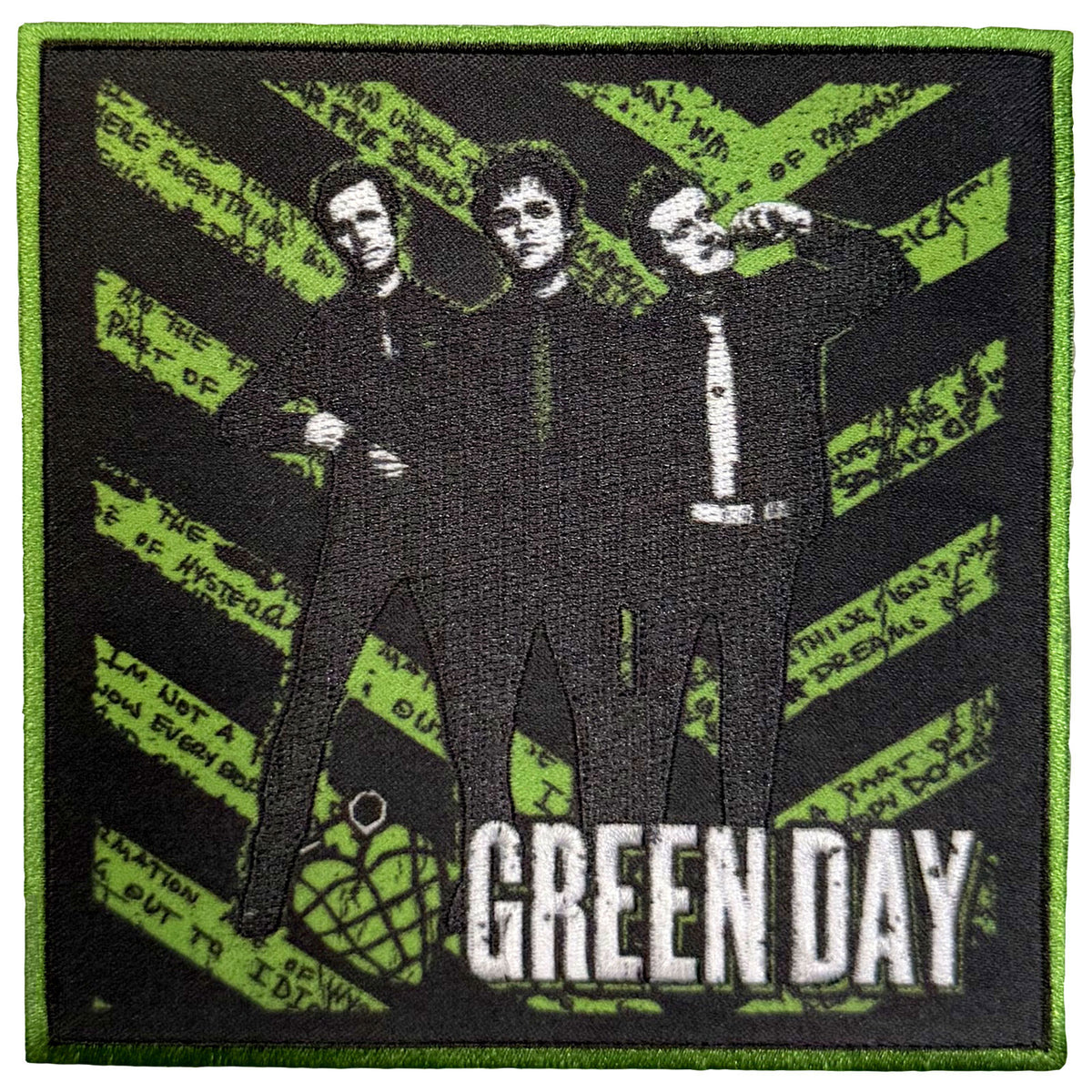 Green Day Woven Patch: Green Grenade