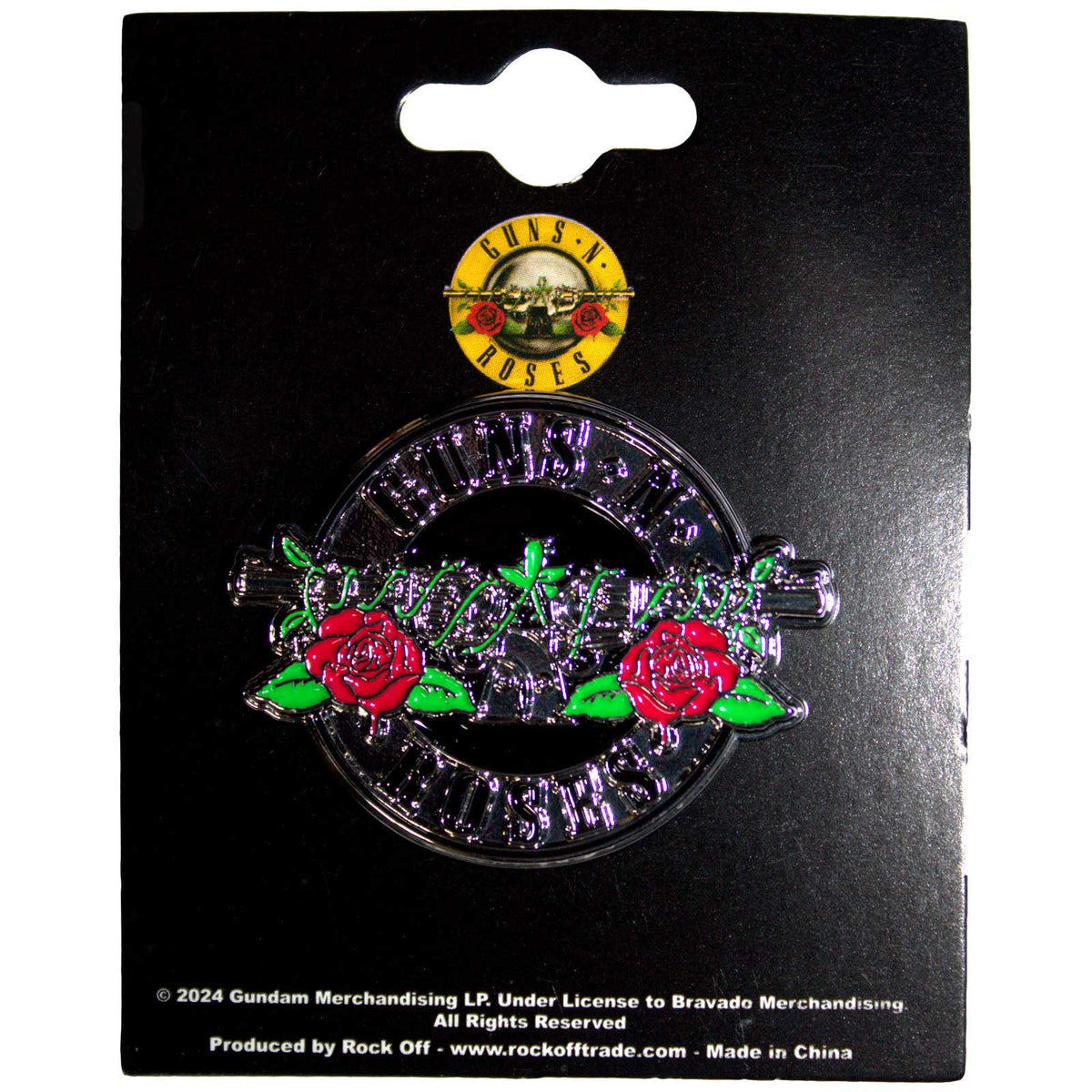 Guns N' Roses Pin Badge: Silver Circle Logo