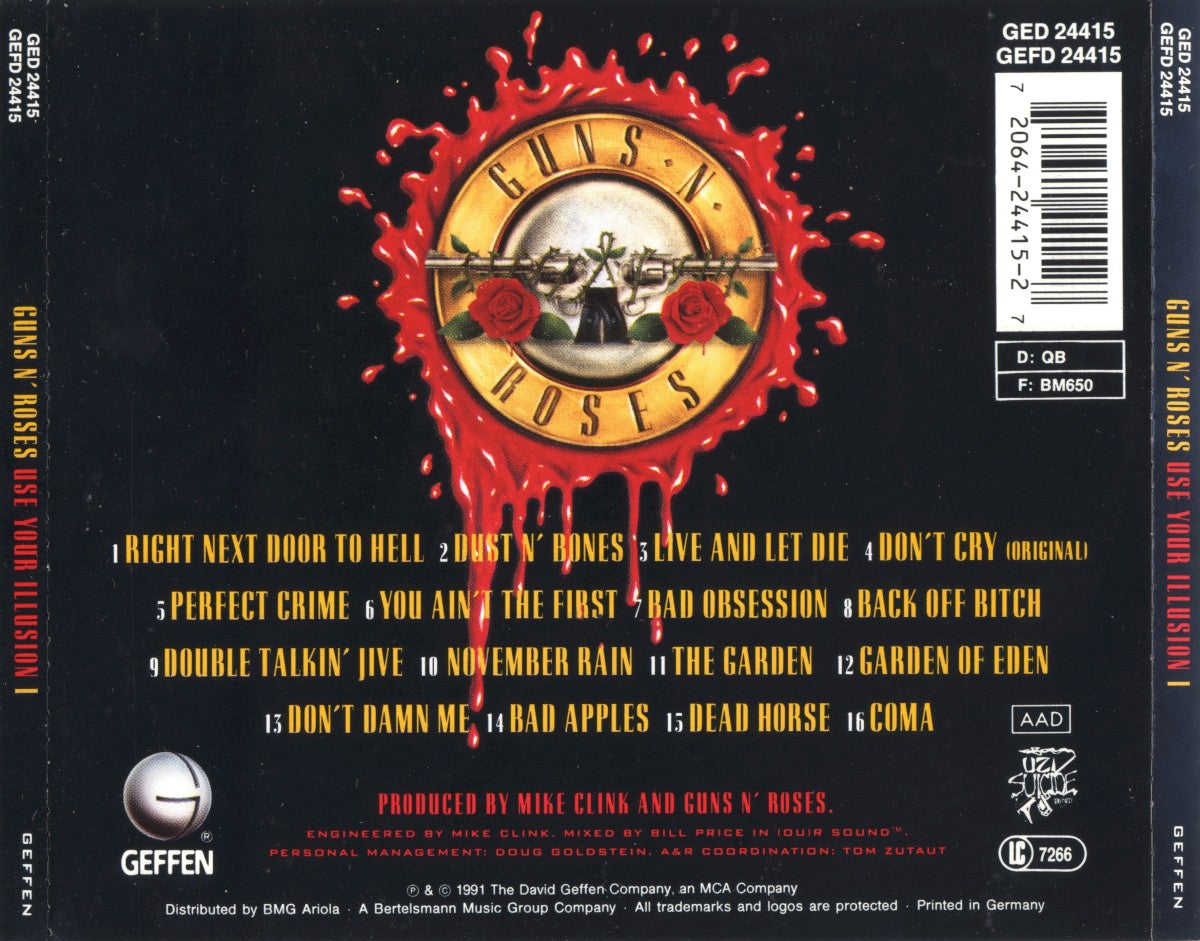 Guns N’ Roses – Use Your Illusion I — back cover