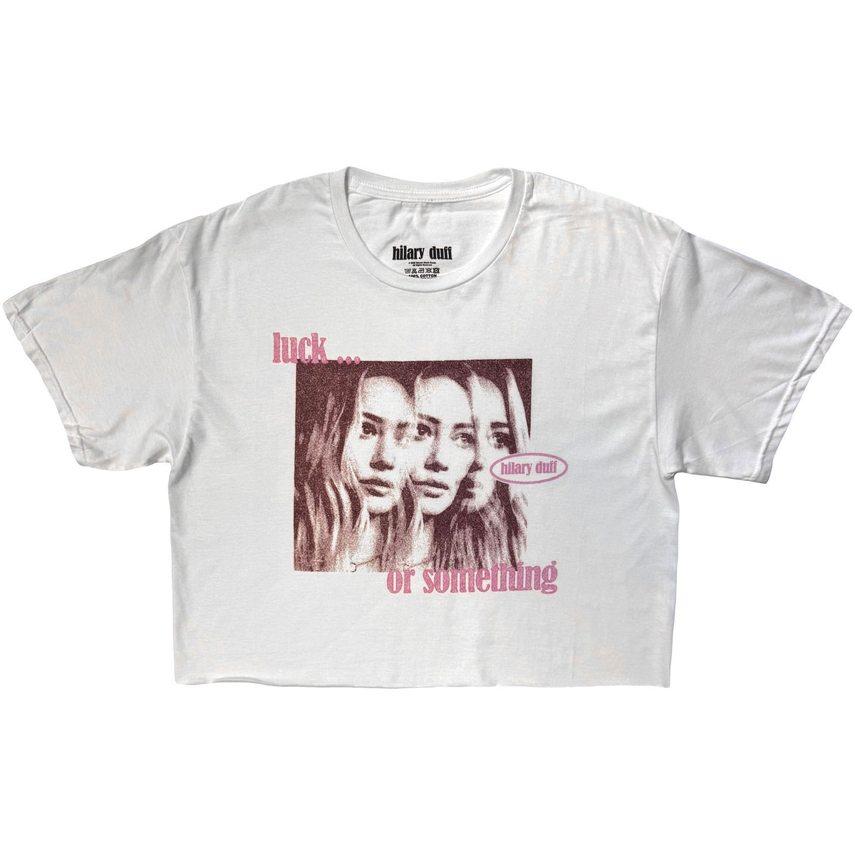 Hilary Duff Ladies Crop Top: 3 Hilarys (White)