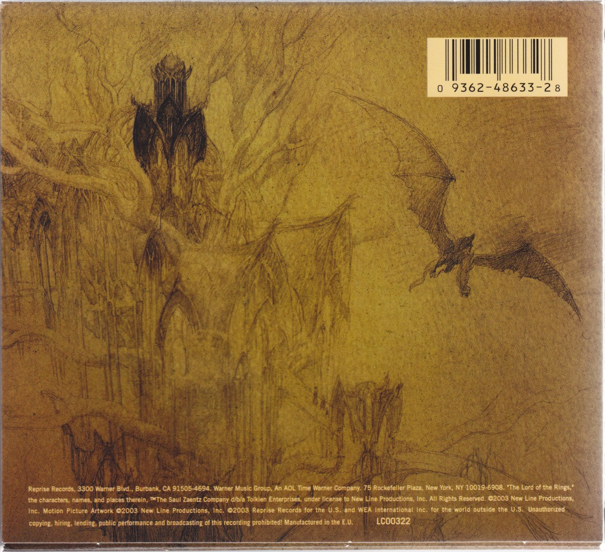 Howard Shore – The Lord of the Rings Trilogy: The Motion Picture Trilogy Soundtrack — back cover