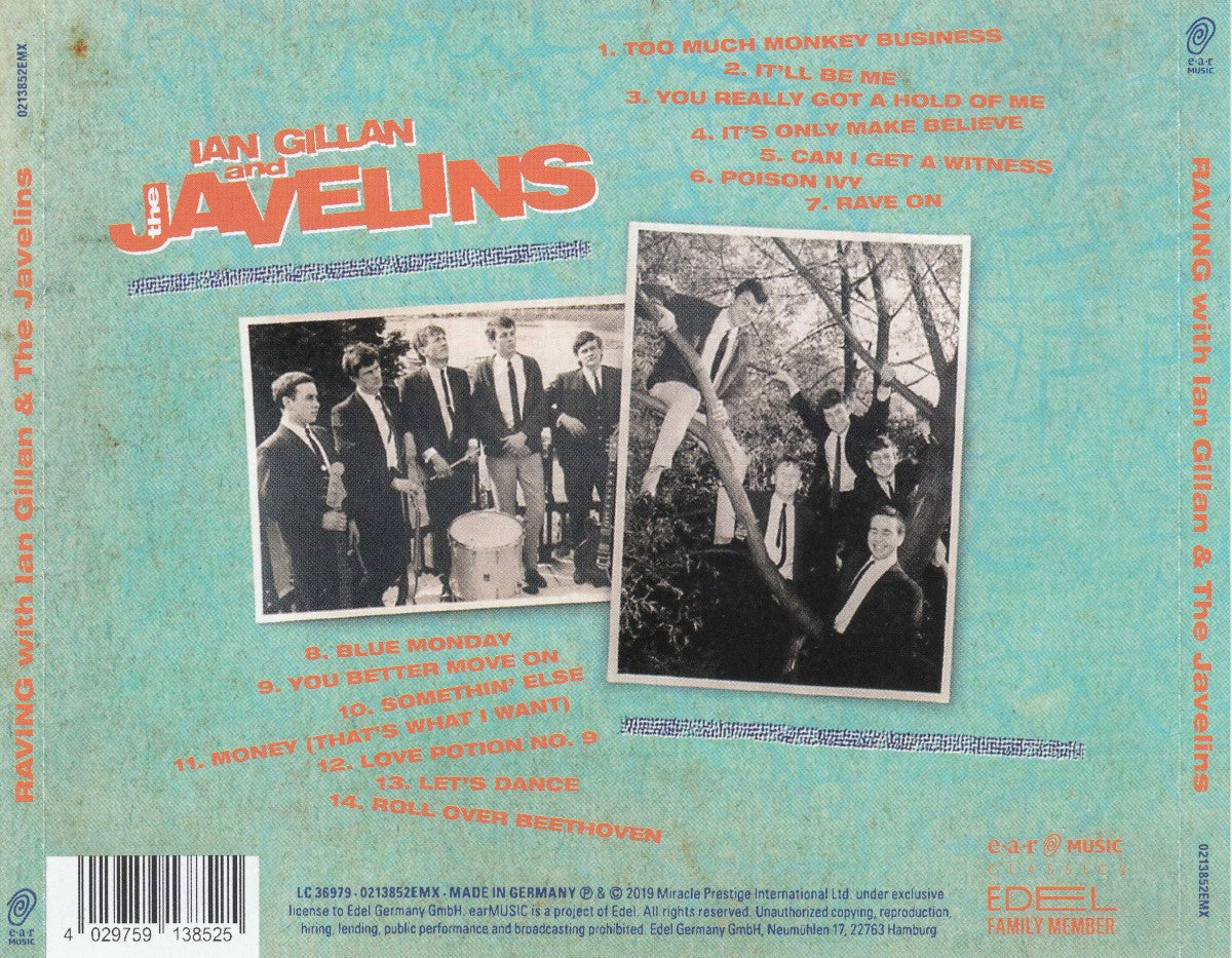 Ian Gillan – Raving With Ian Gillan & The Javelins — back cover