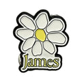 James Pin Badge: Yellow Logo White Daisy (Yellow)