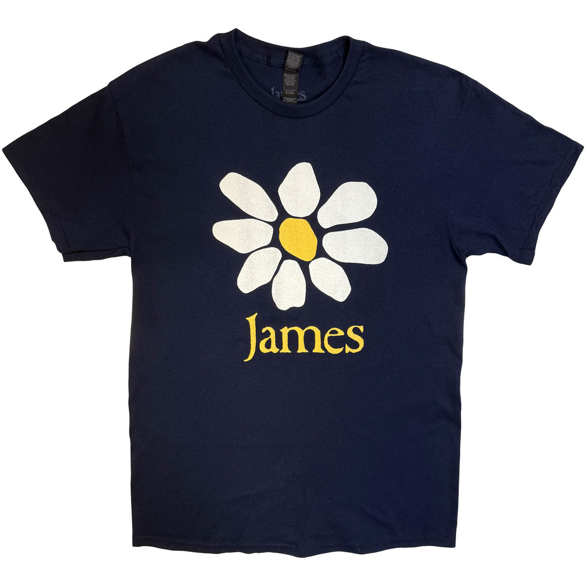 James Unisex T-Shirt: Daisy Logo (Navy Blue)