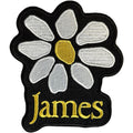 James Woven Patch: Yellow Logo White Daisy