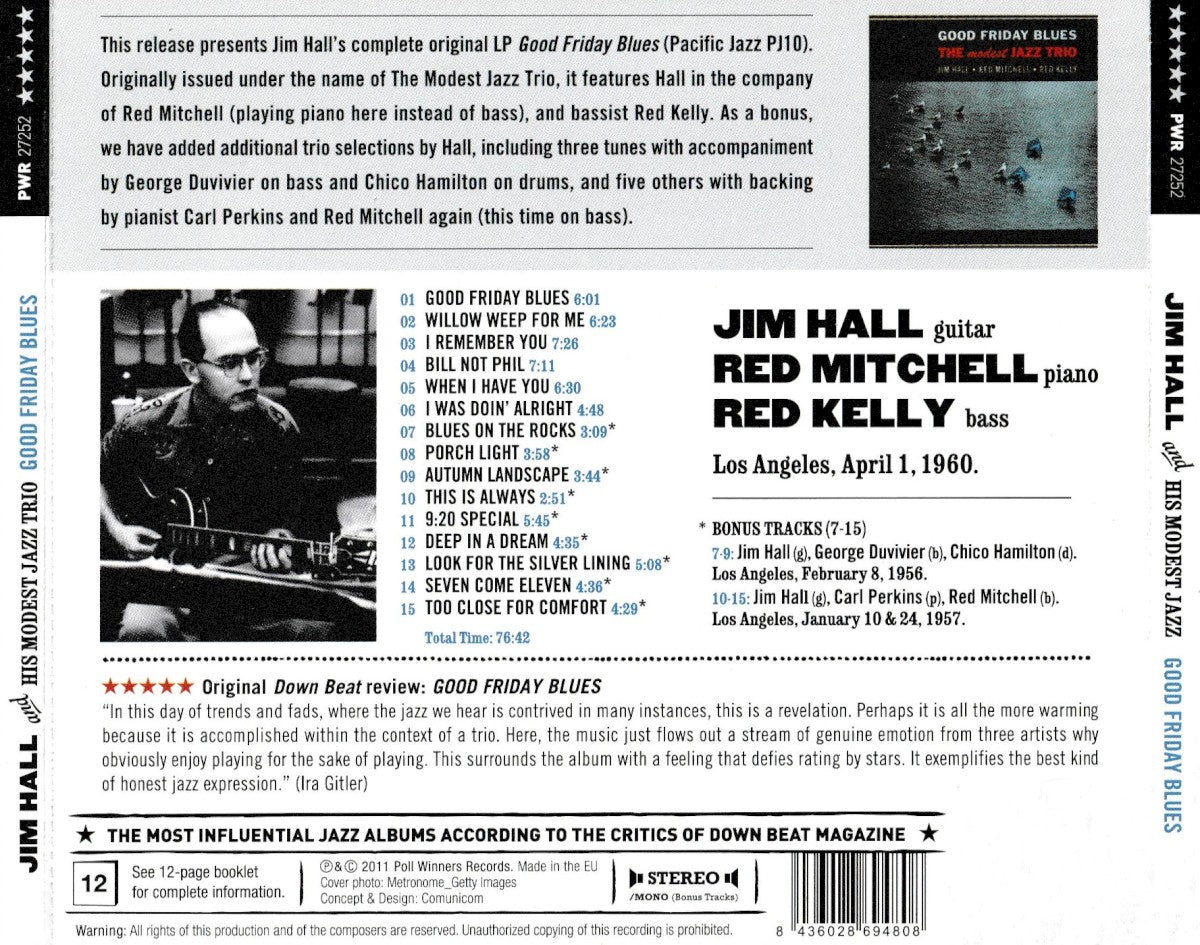 Jim Hall And His Modest Jazz Trio – Good Friday Blues — back cover