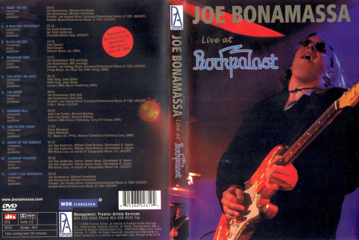 Joe Bonamassa – Live at Rockpalast — back cover