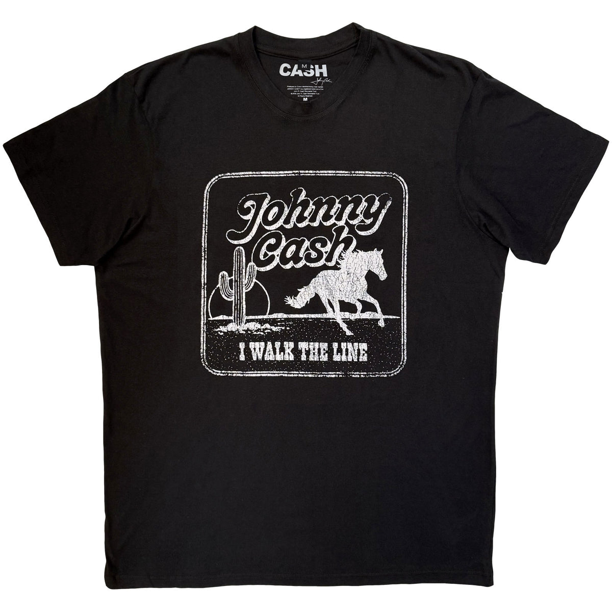 Johnny Cash Unisex Premium Carbon T-Shirt: I Walk The Line (Black)