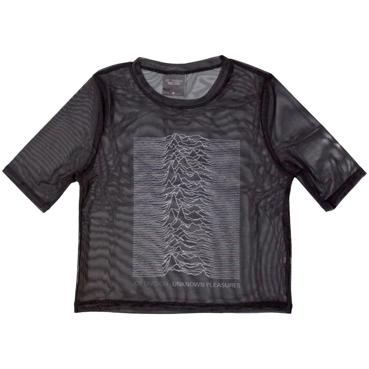 Joy Division Ladies Mesh Crop Top: Unknown Pleasures (Black)