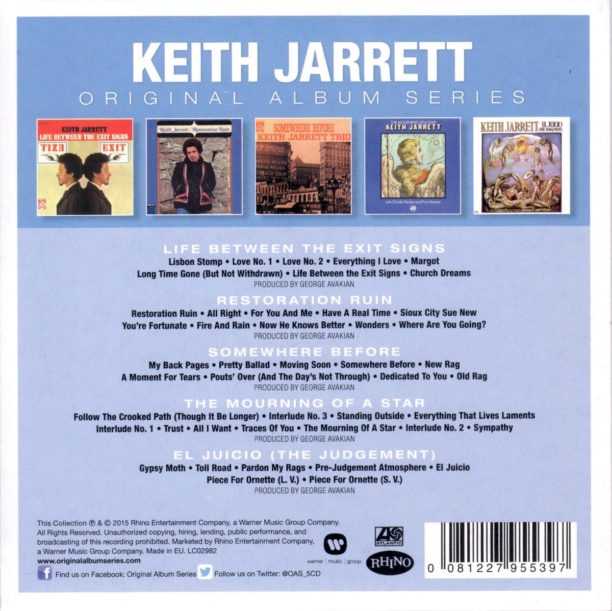 Keith Jarrett – Original Album Series — back cover