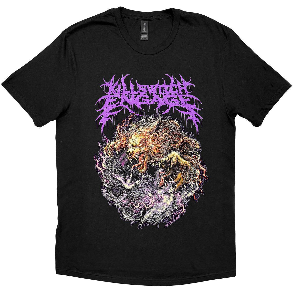 Killswitch Engage Unisex T-Shirt: Yin Yang Wolves (Black)