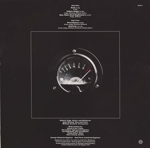 King Crimson – Red — back cover