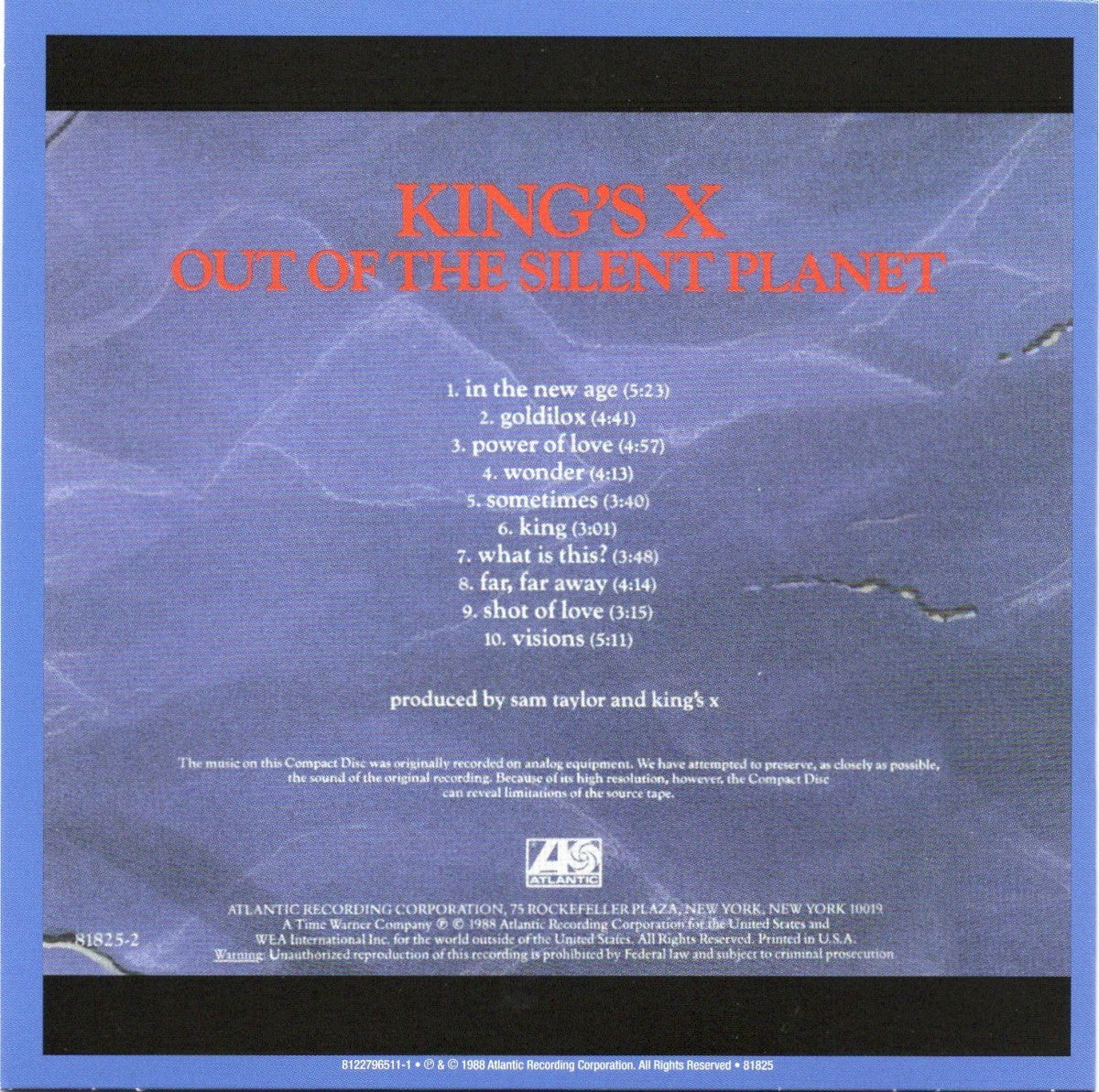 King’s X – Original Album Series — back cover