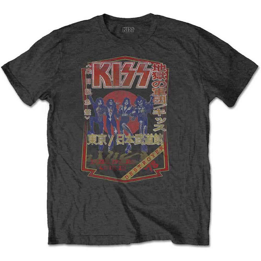 KISS Unisex T-Shirt: Destroyer Tour '78 (Charcoal Grey)