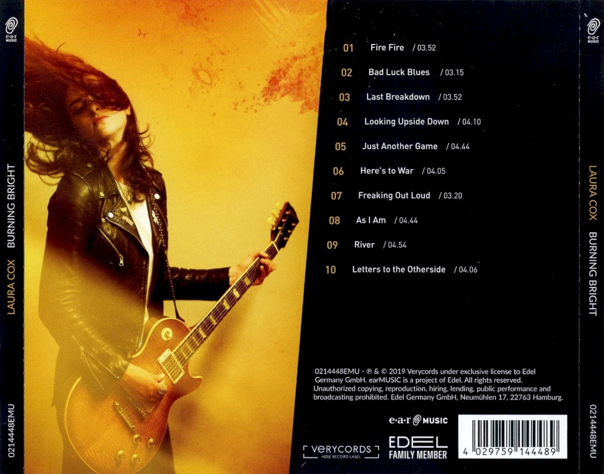 Laura Cox – Burning Bright — back cover