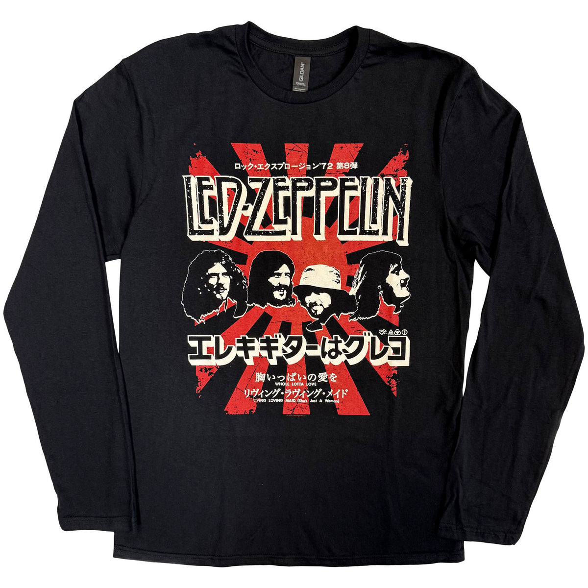 Led Zeppelin Unisex Long Sleeve T-Shirt: Japanese Burst (Black)