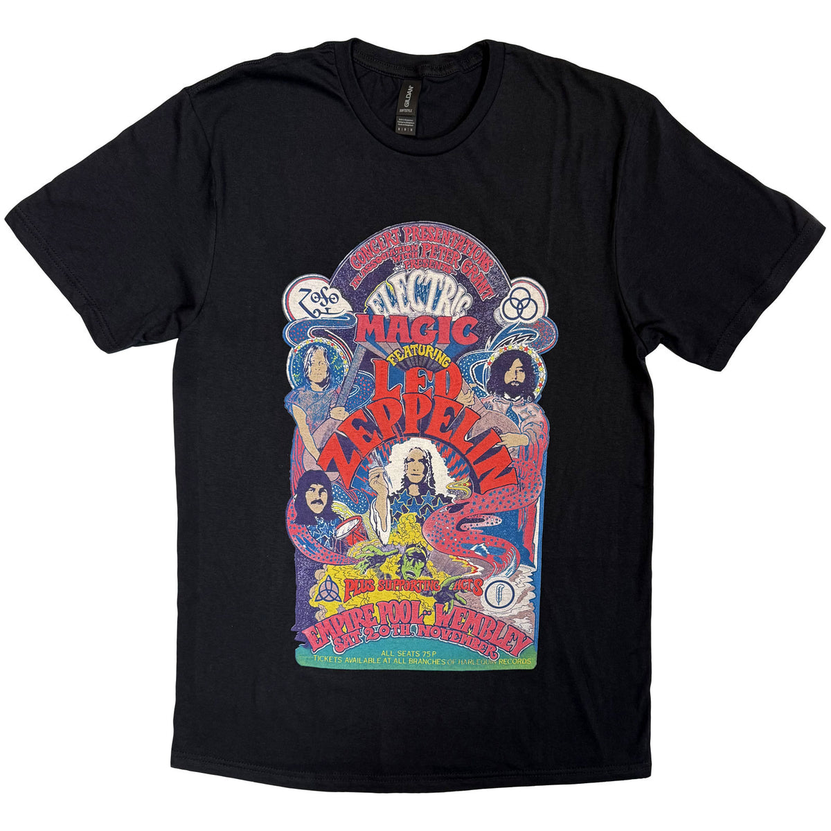 Led Zeppelin Unisex T-Shirt: Full Colour Electric Magic (Black)
