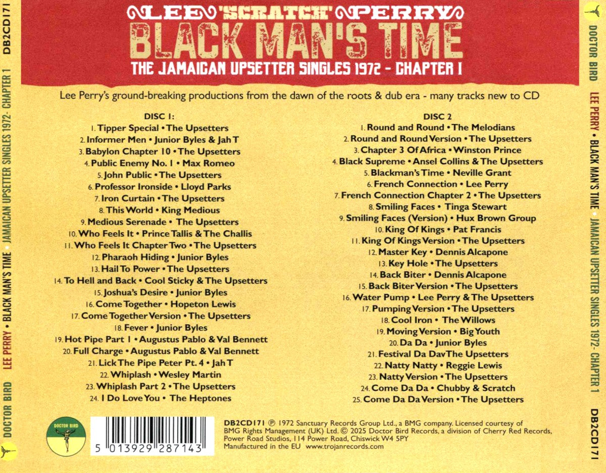 Lee “Scratch” Perry – Black Man's Time: The Jamaican Upsetter Singles 1972 - Chapter 1 — back cover