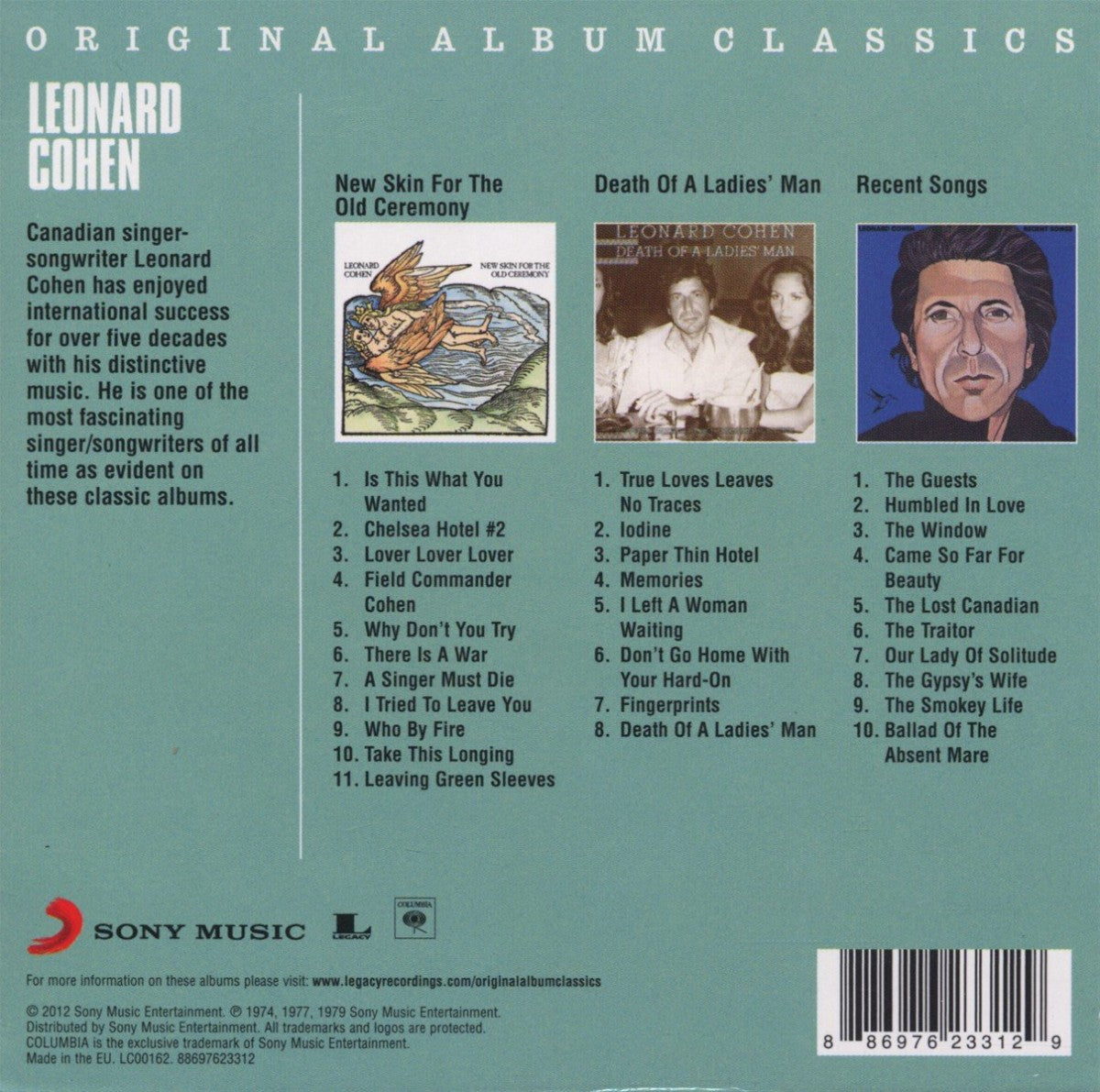 Leonard Cohen – Original Album Classics — back cover