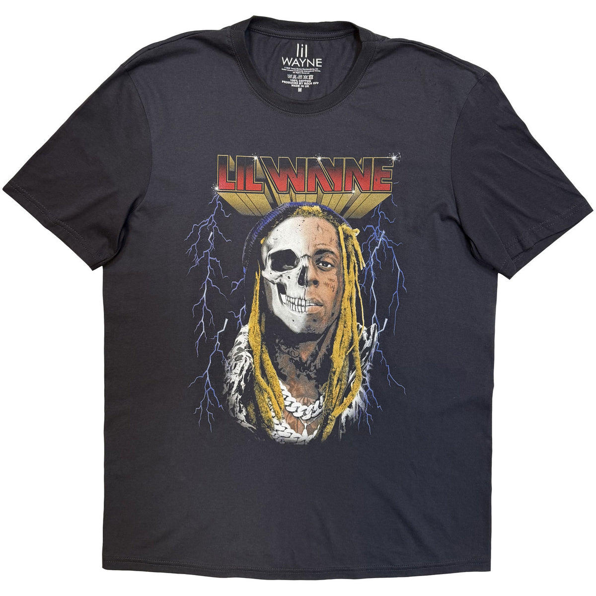 Lil Wayne Unisex T-Shirt: Lightning Art (Charcoal Grey)