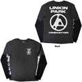 Linkin Park Unisex 2 In 1 Layered Long Sleeve T-Shirt: Unshatter (Charcoal Grey & Black) (Back Print & Sleeve Print)